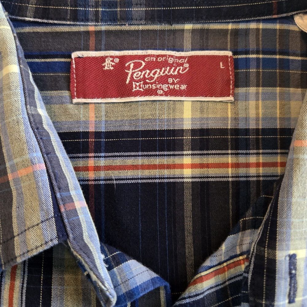 Original Penguin Men's Blue Plaid Shirt‎ Size Large - Picture 3 of 4